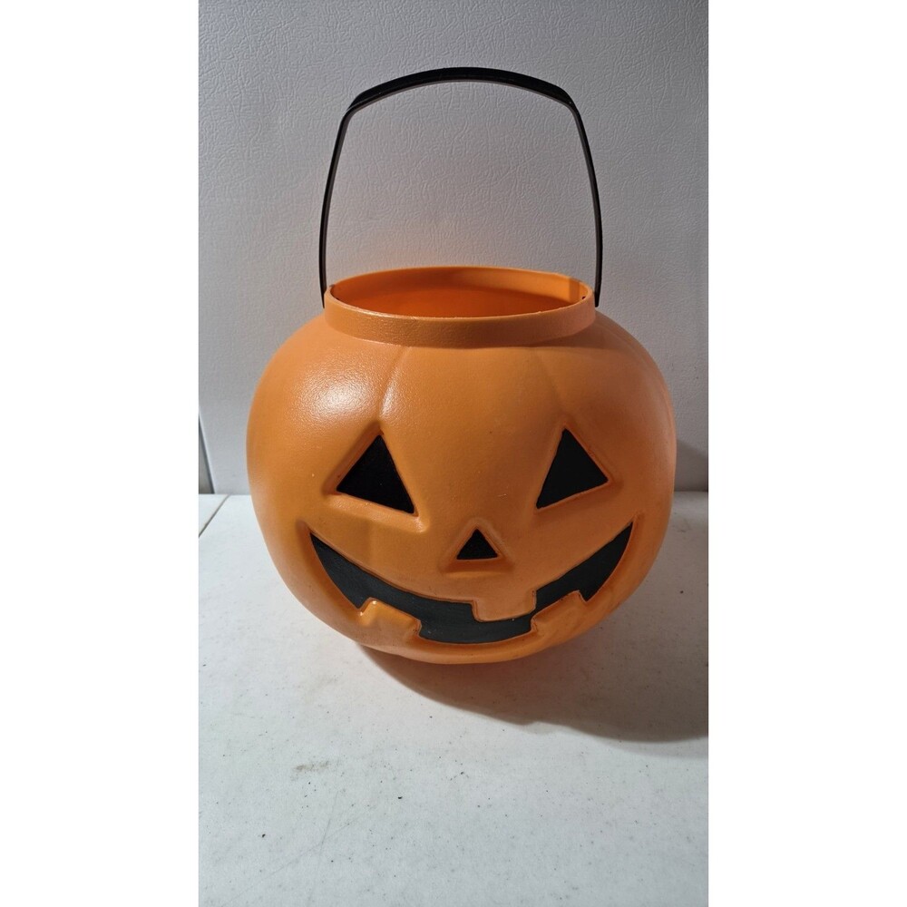 Vintage Empire Blow Mold Jack O Lantern Candy Bucket Pumpkin Trick or Treat
